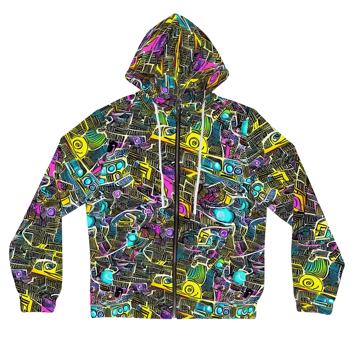 Kinetic Arcade on Women's Full-Zip Hoodie — Front