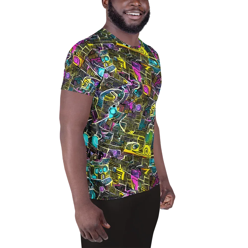 Kinetic Arcade on Men's Athletic T-Shirt — Right