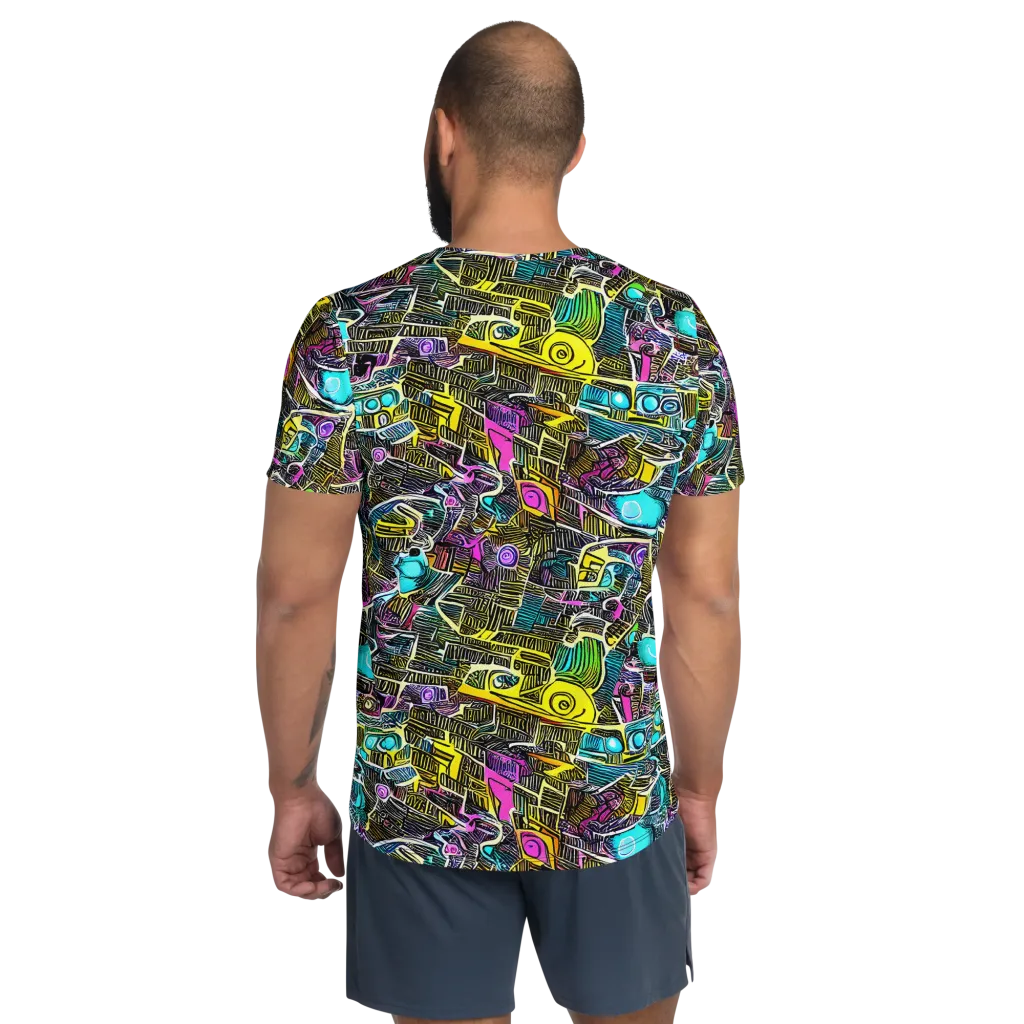 Kinetic Arcade on Men's Athletic T-Shirt — Back