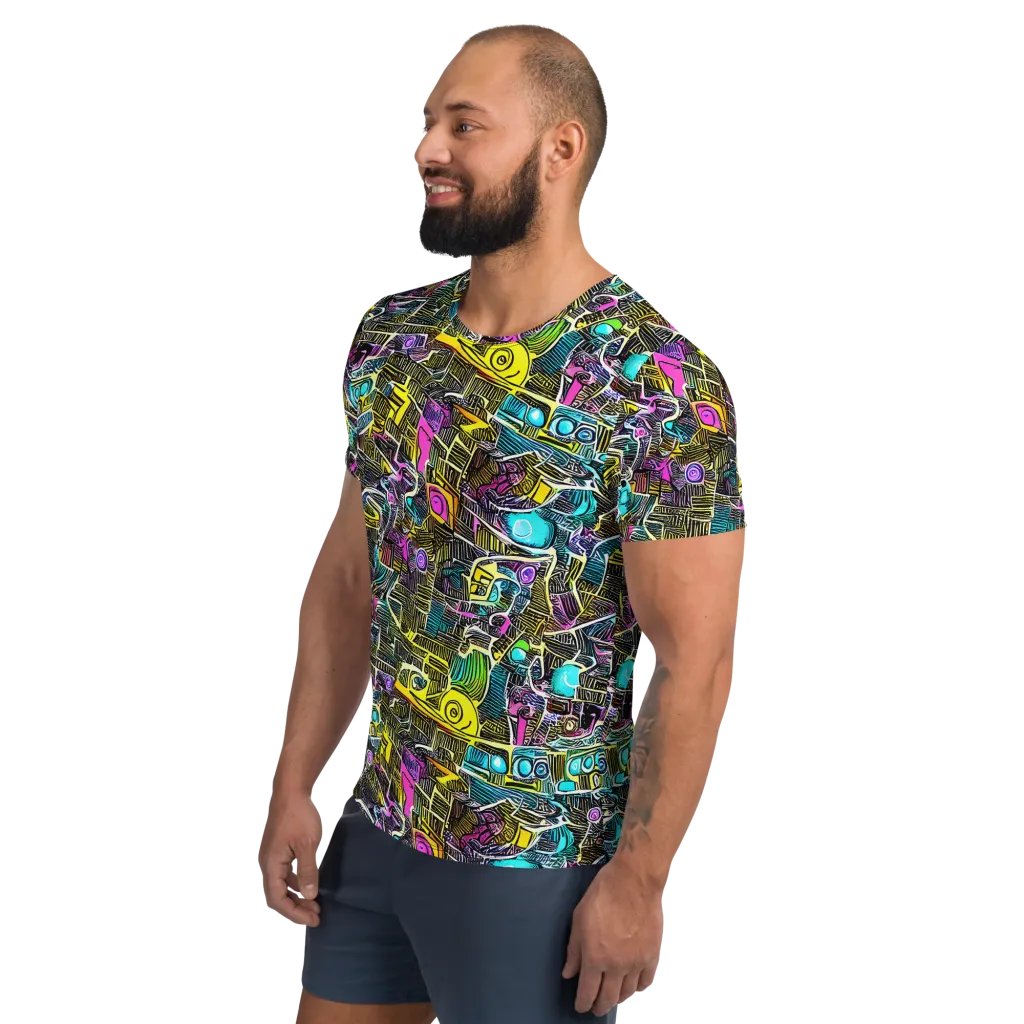Kinetic Arcade on Men's Athletic T-Shirt — Left