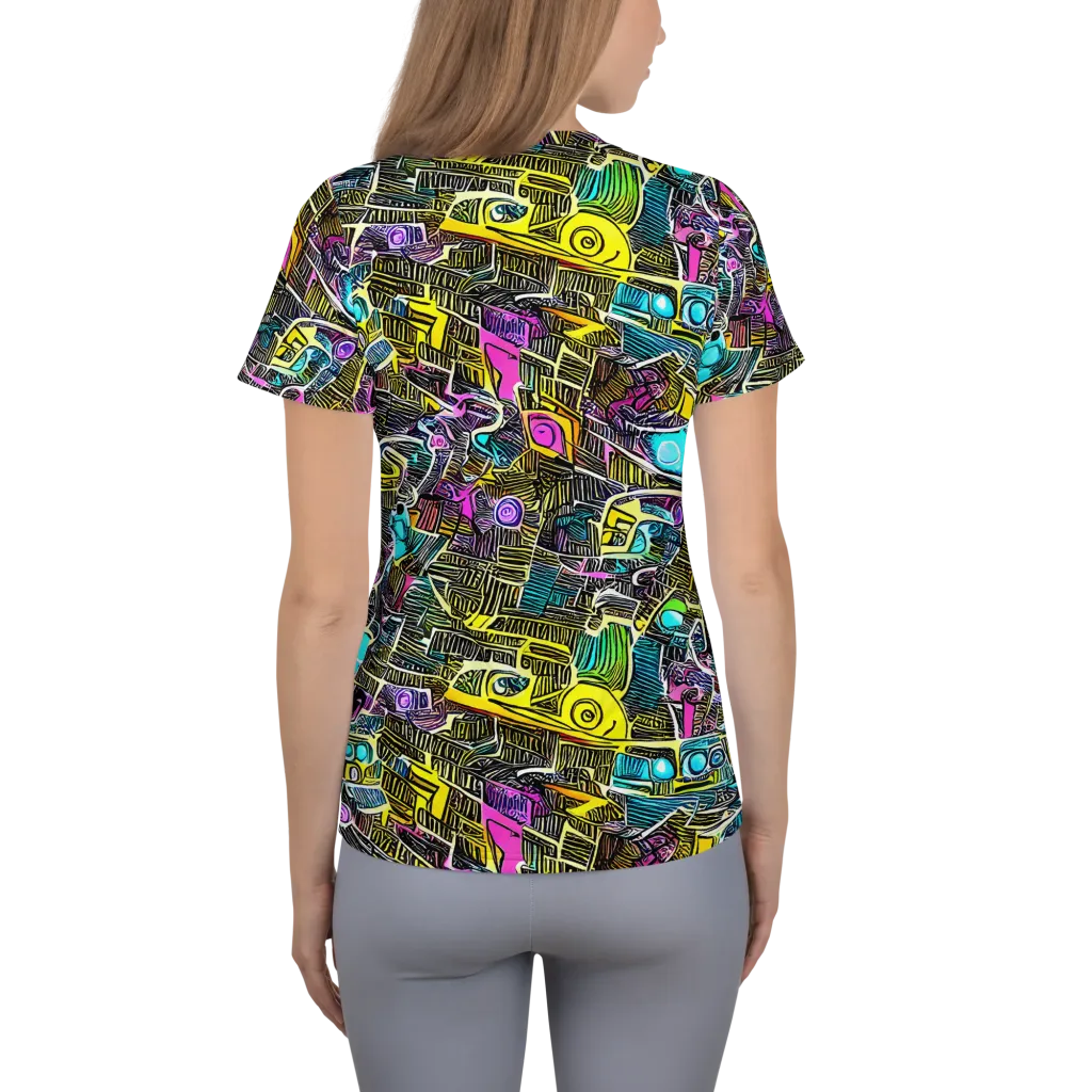 Kinetic Arcade on Women's Athletic T-Shirt — Back