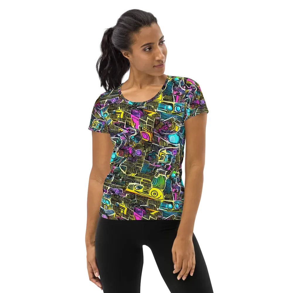 Kinetic Arcade on Women's Athletic T-Shirt — Front
