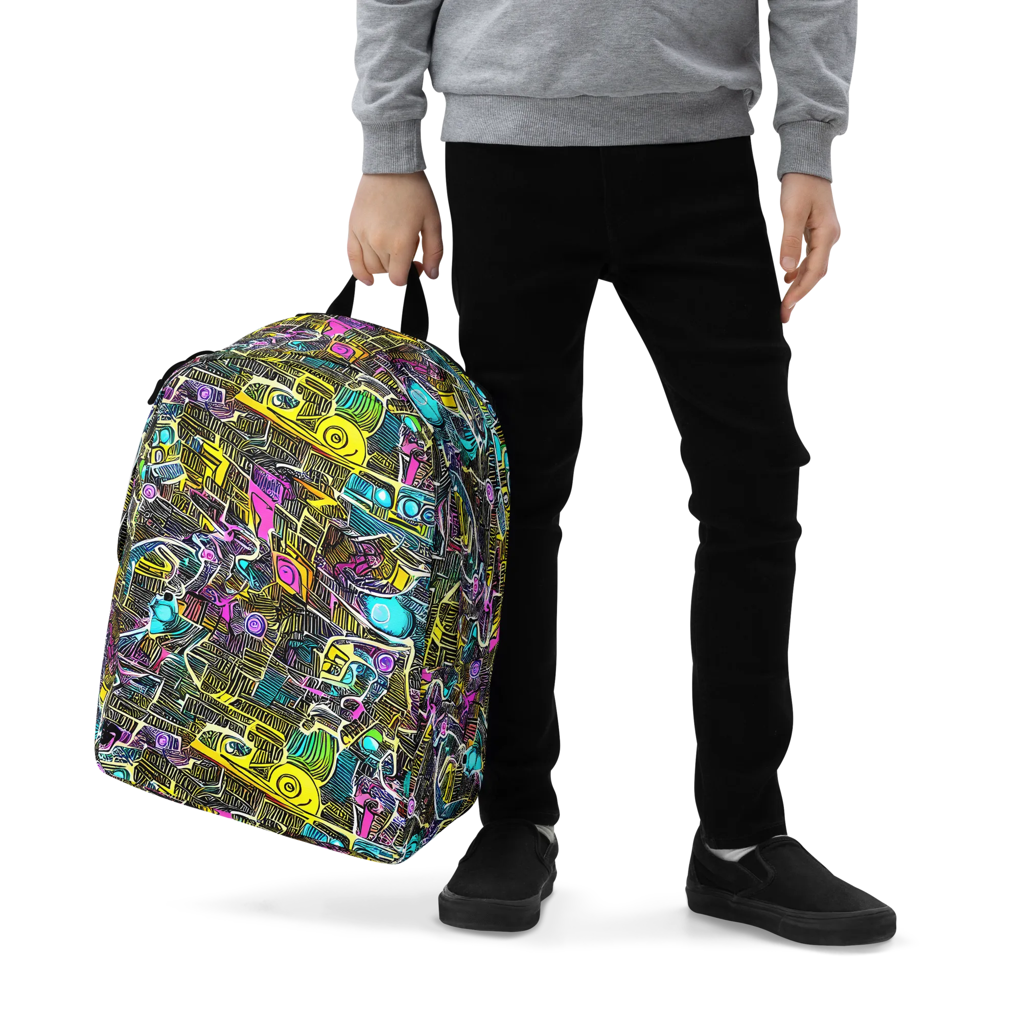 Kinetic Arcade on Minimalist Backpack — Zoomed-in