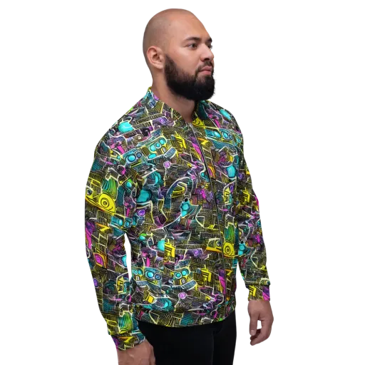 Kinetic Arcade on a Bomber Jacket