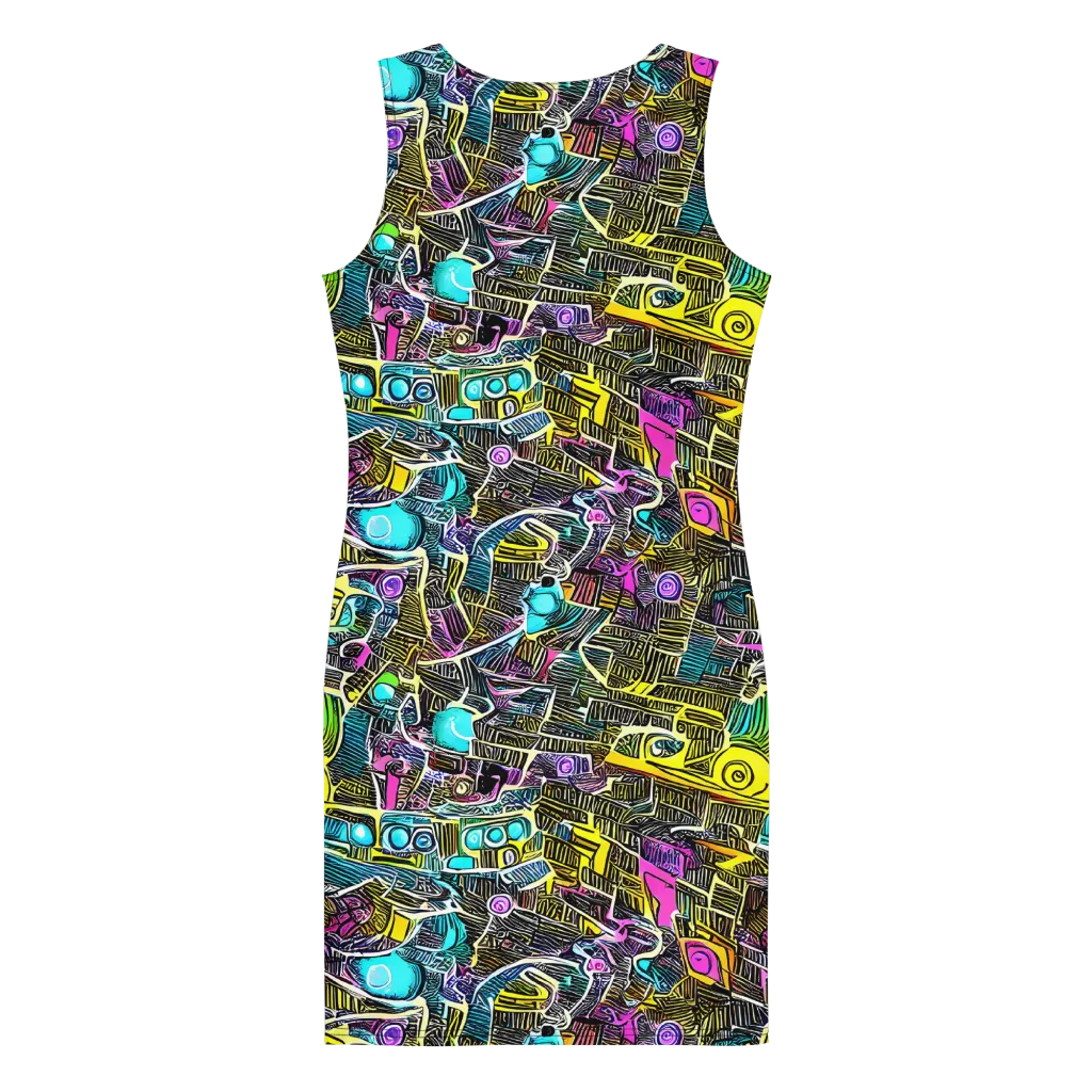 Kinetic Arcade on Bodycon Dress — Back