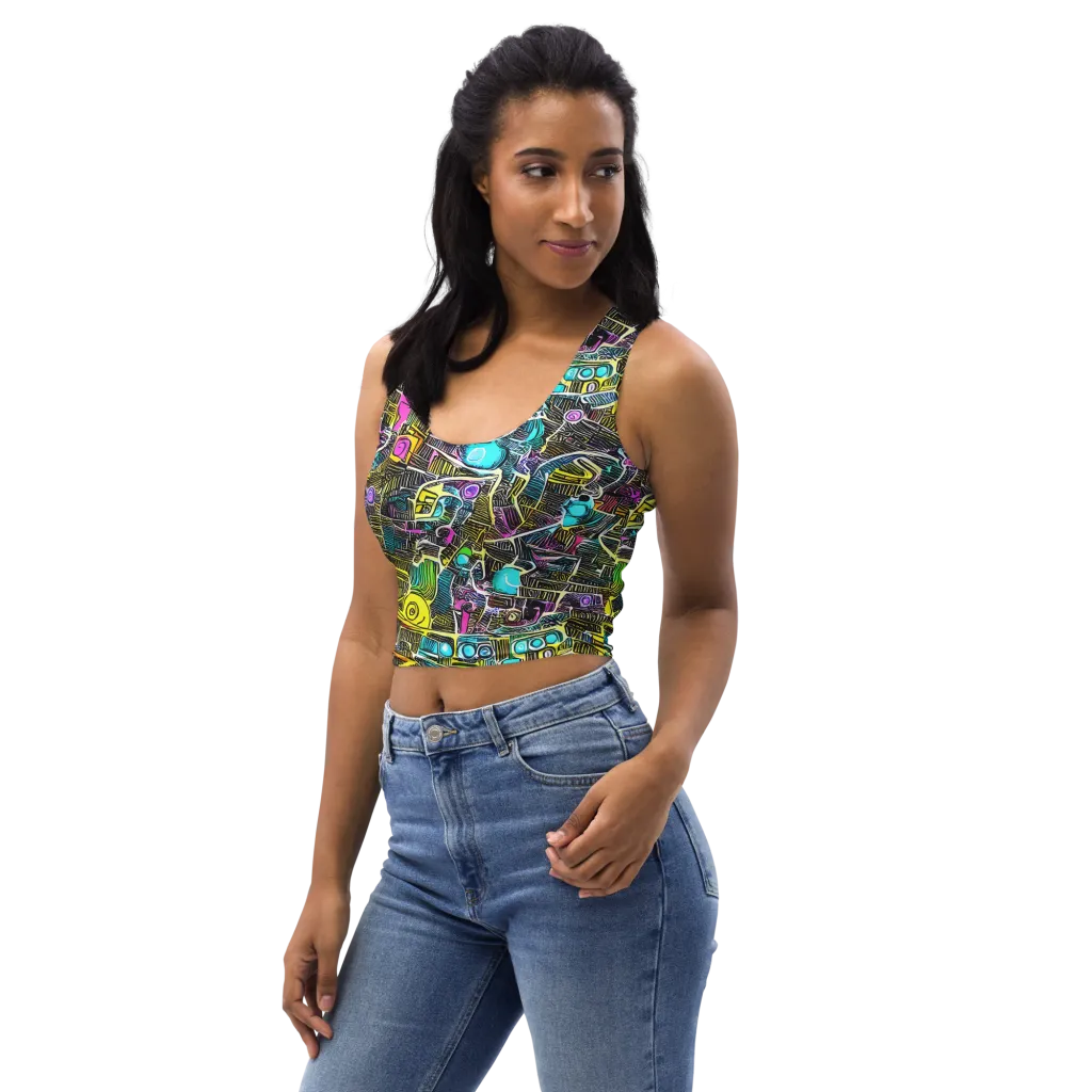 Kinetic Arcade on Crop Top — Left Front