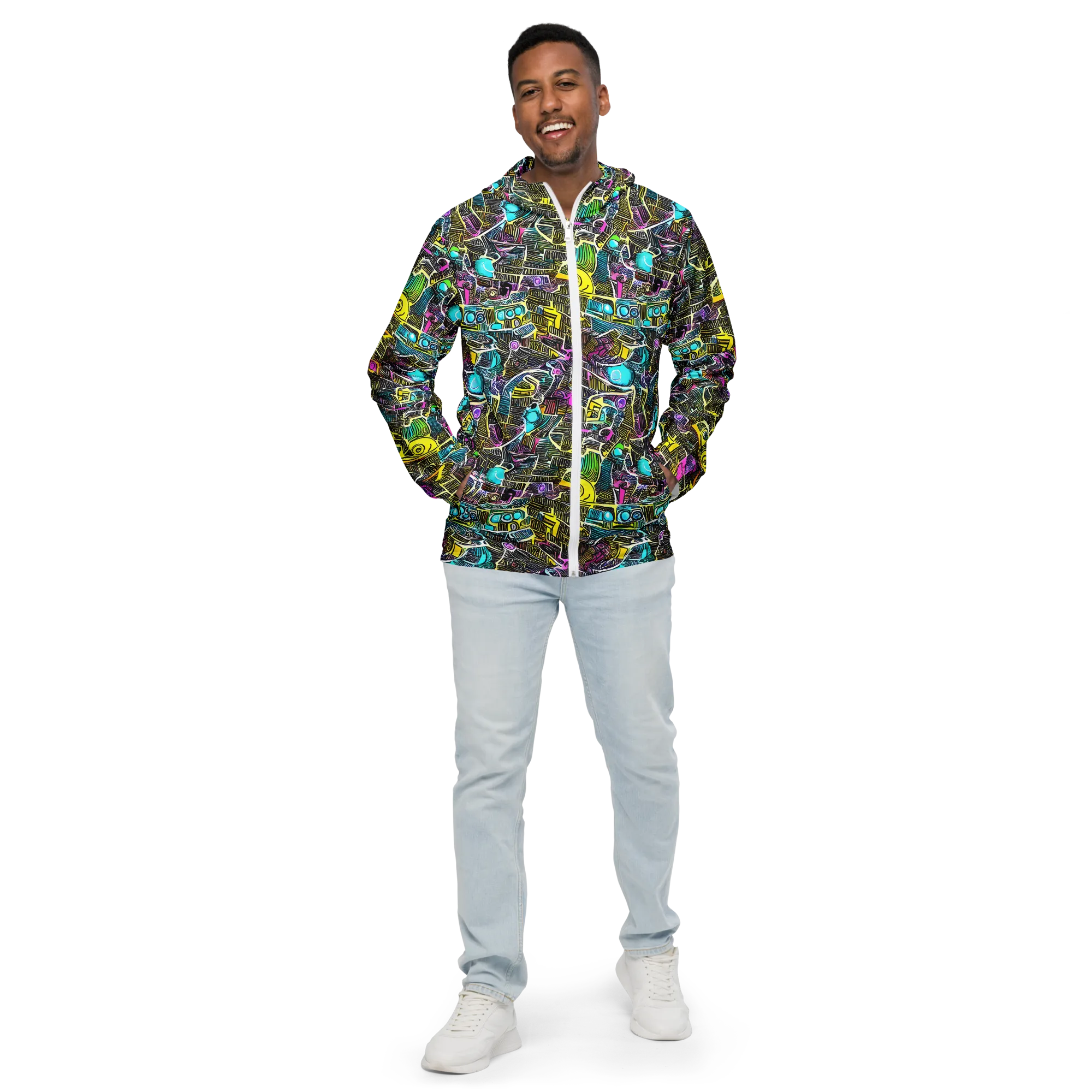 Kinetic Arcade on Men's Windbreaker — Front