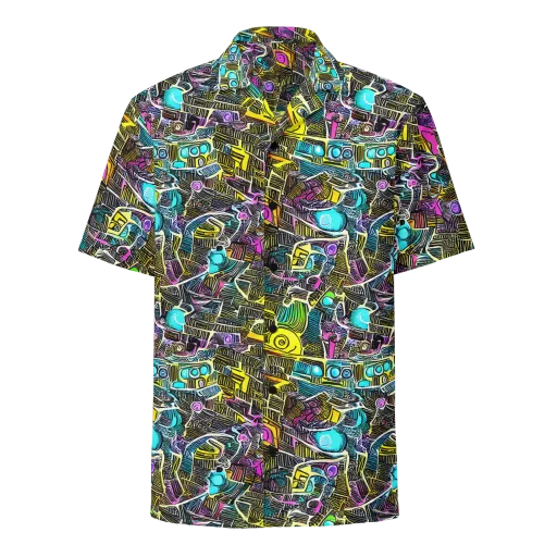 Kinetic Arcade on a Button Shirt