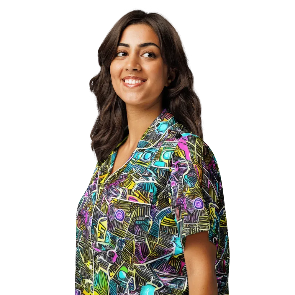 Kinetic Arcade on Women's Short Sleeve Pajama Top — Left Front