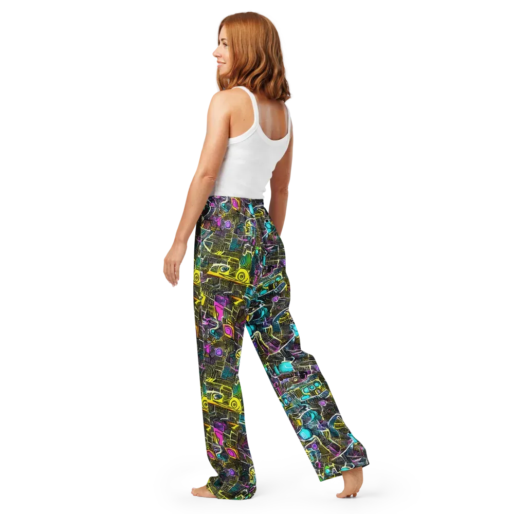 Kinetic Arcade on Women's Pajama Pants — Back