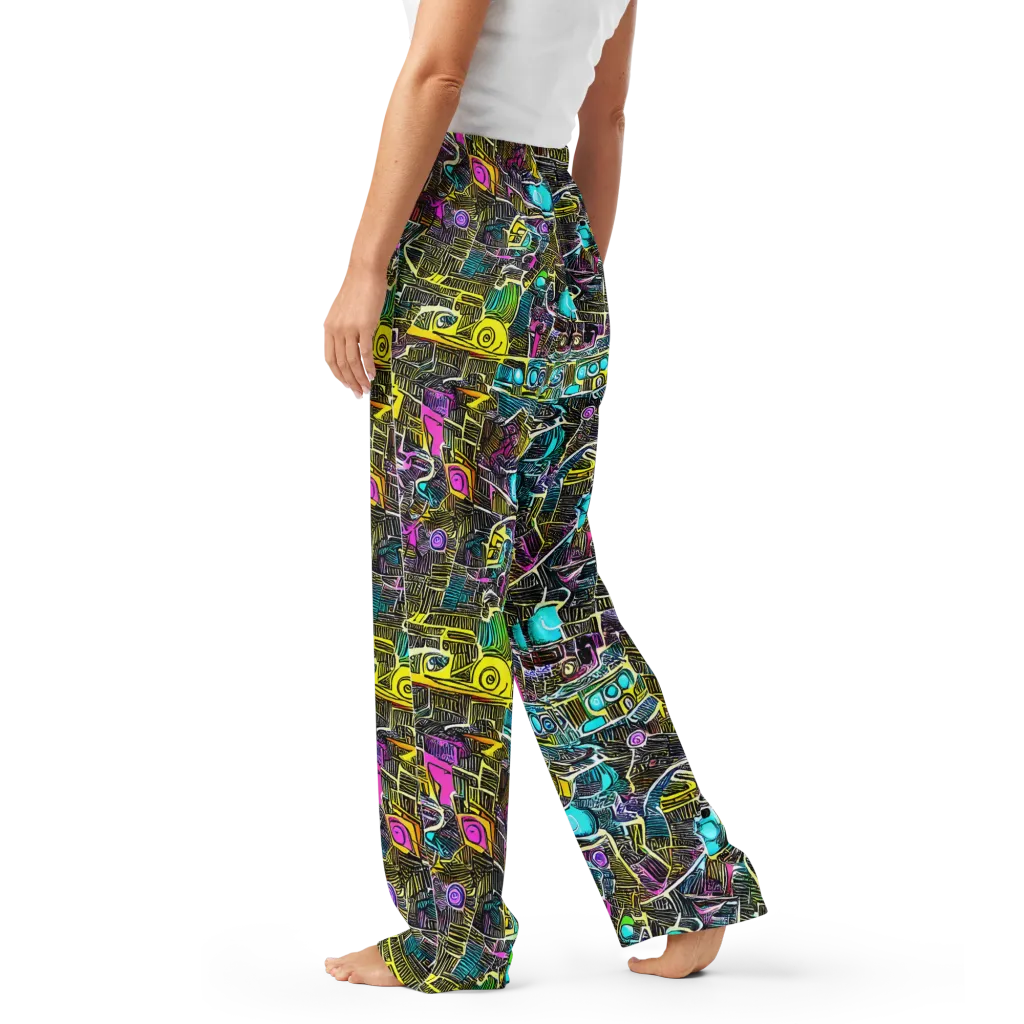 Kinetic Arcade on Women's Pajama Pants — Left