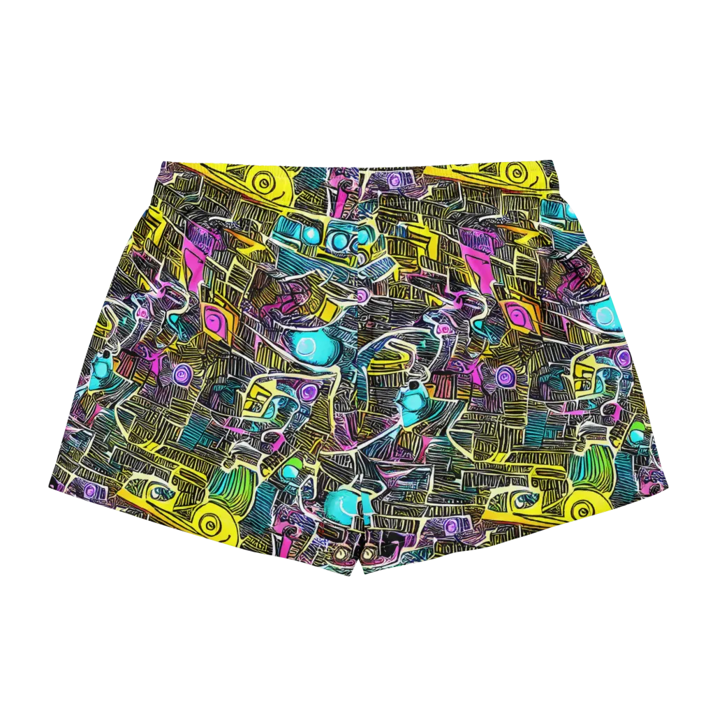 Kinetic Arcade on Women's Pajama Shorts — Back
