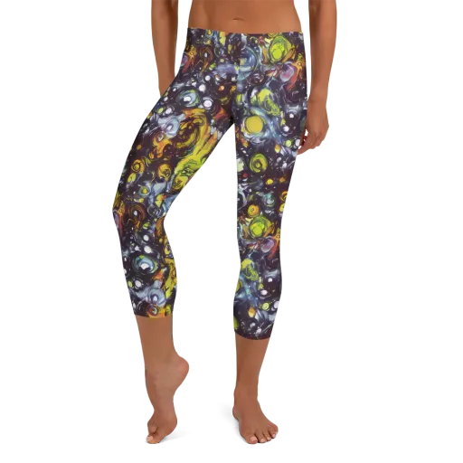 Dark Matter Dance on a Capri Leggings