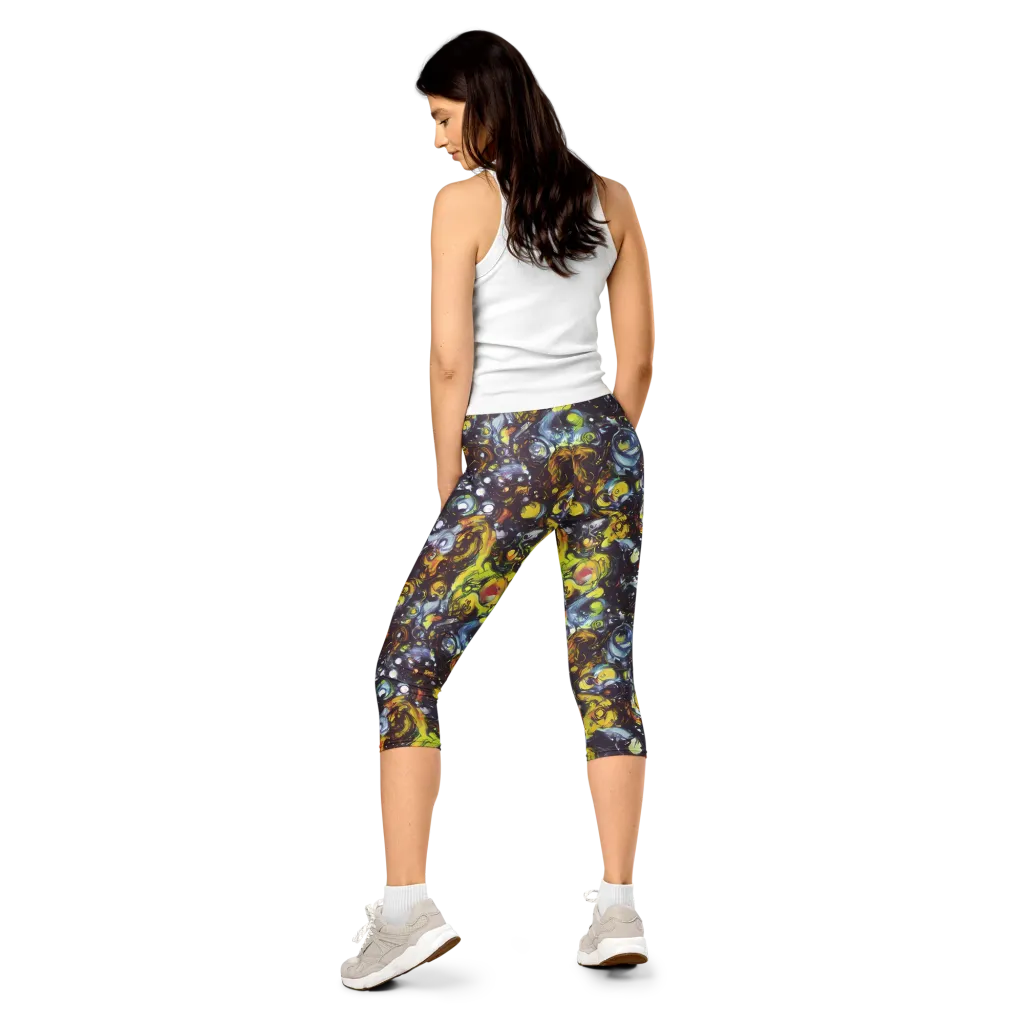 Dark Matter Dance on Capri Leggings — Back