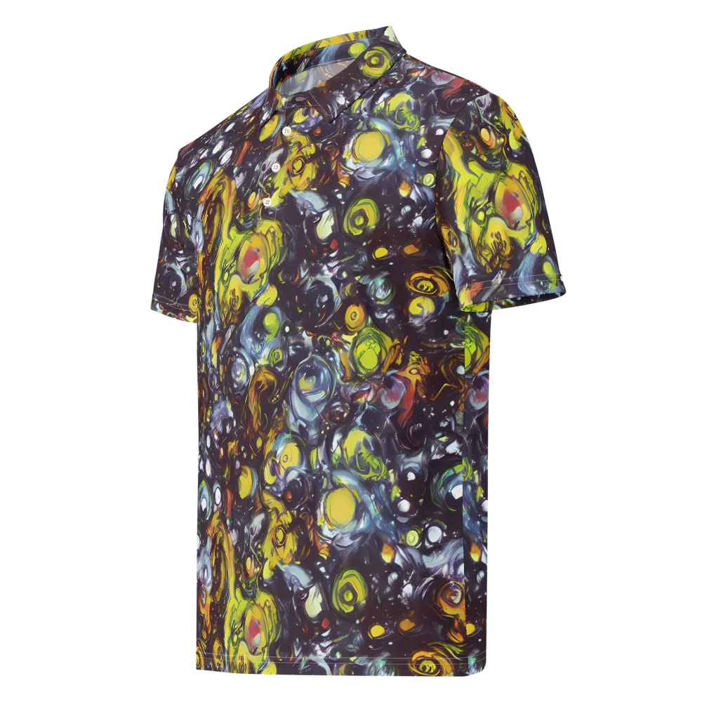 Dark Matter Dance on Men's Slim Fit Polo Shirt — Left Front
