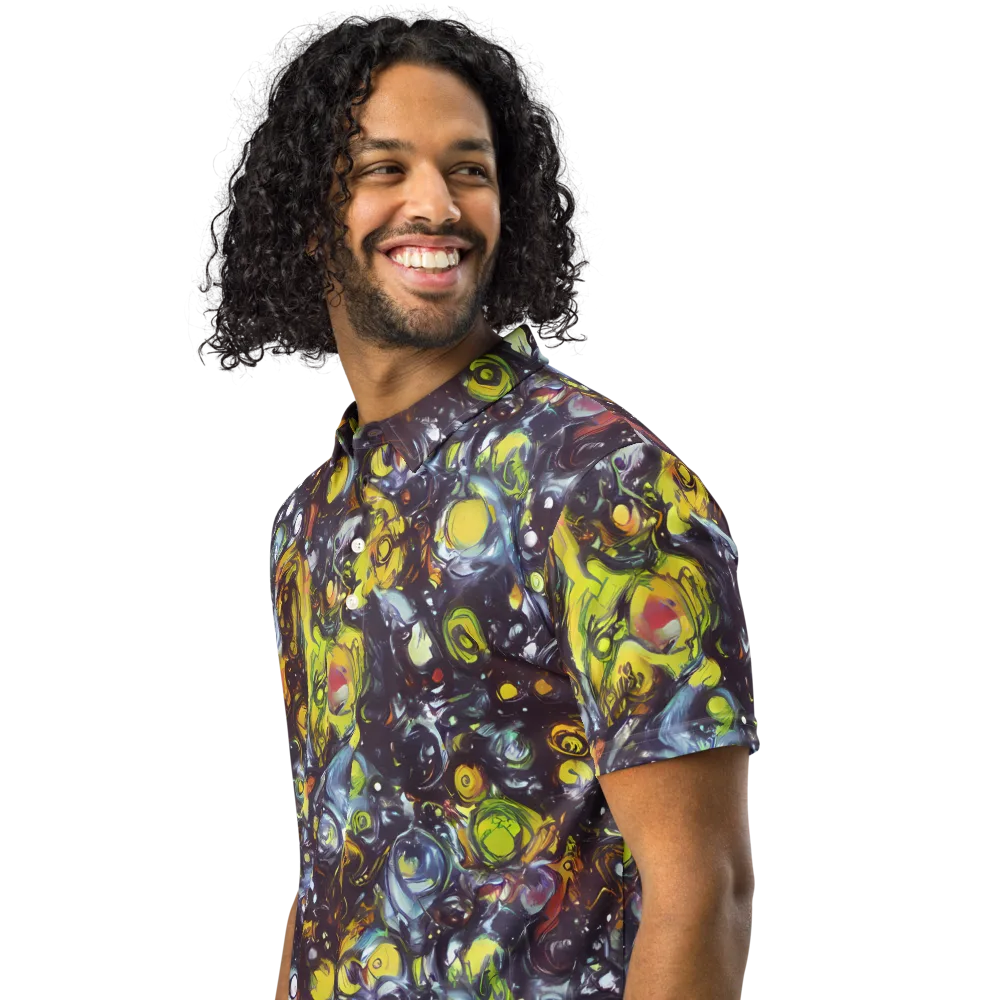 Dark Matter Dance on Men's Slim Fit Polo Shirt — Left Front