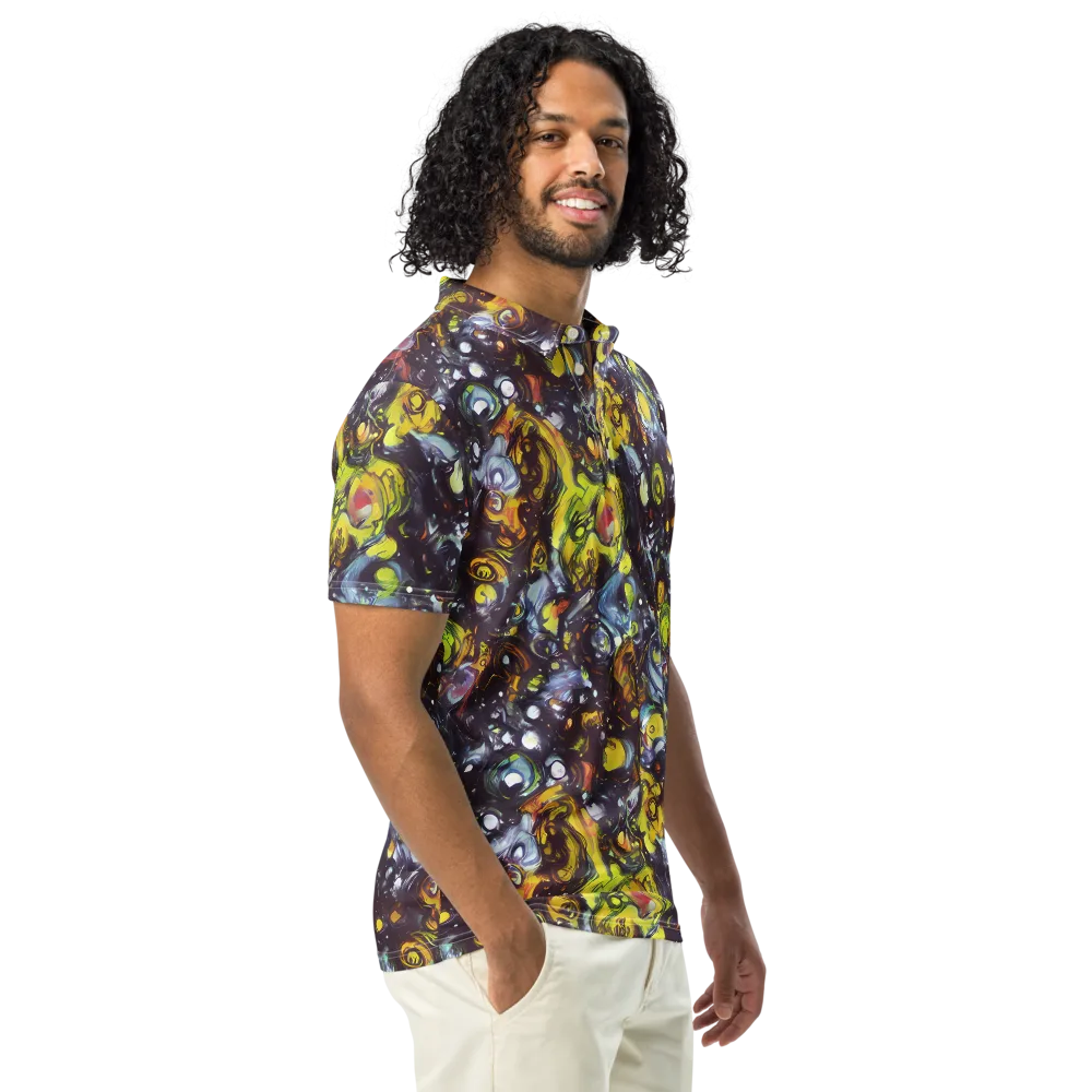 Dark Matter Dance on Men's Slim Fit Polo Shirt — Right Front