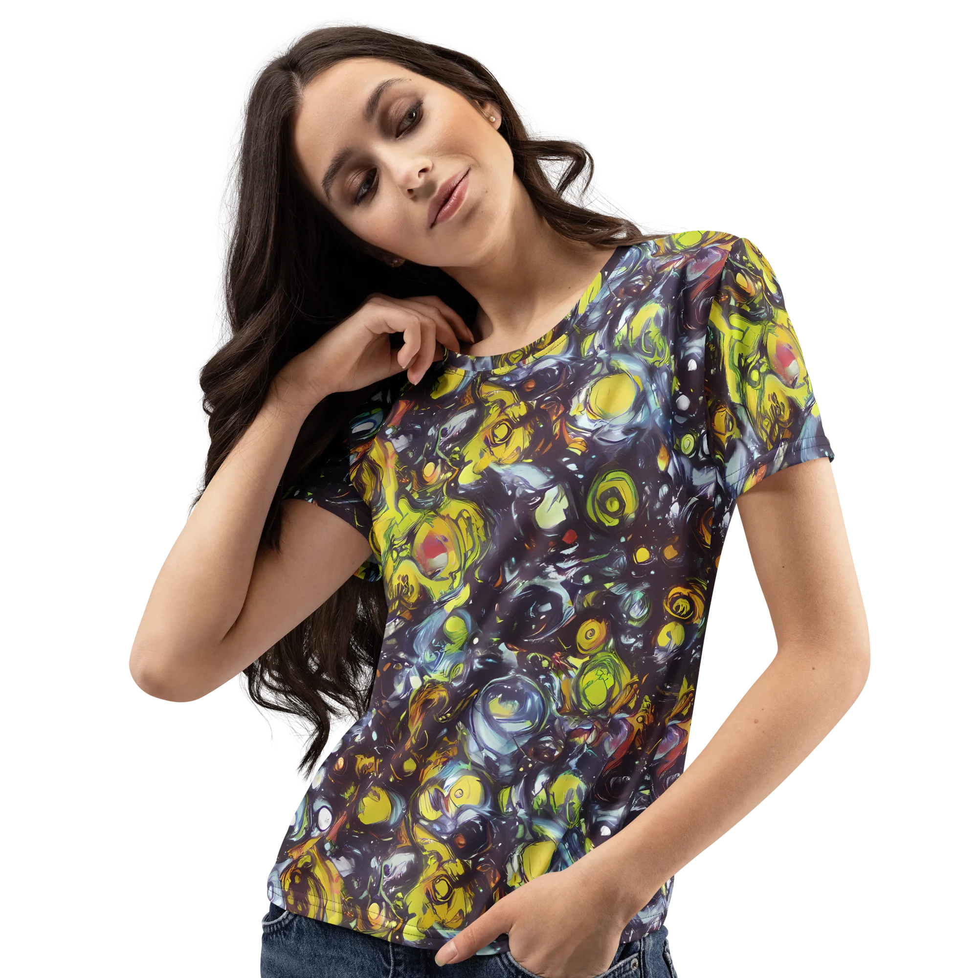 Dark Matter Dance on Women's Crew Neck T-Shirt — Left Front