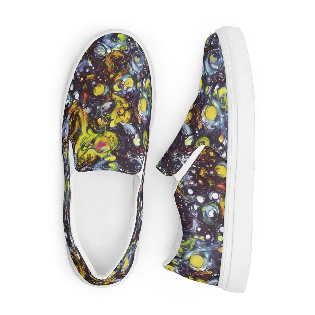 Dark Matter Dance on Men's Slip-On Canvas Shoes — Front