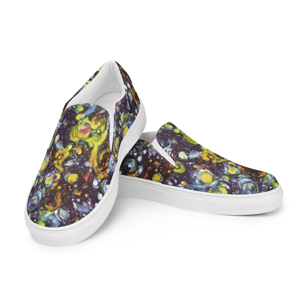 Dark Matter Dance on Women's Slip-On Canvas Shoes — Left Front