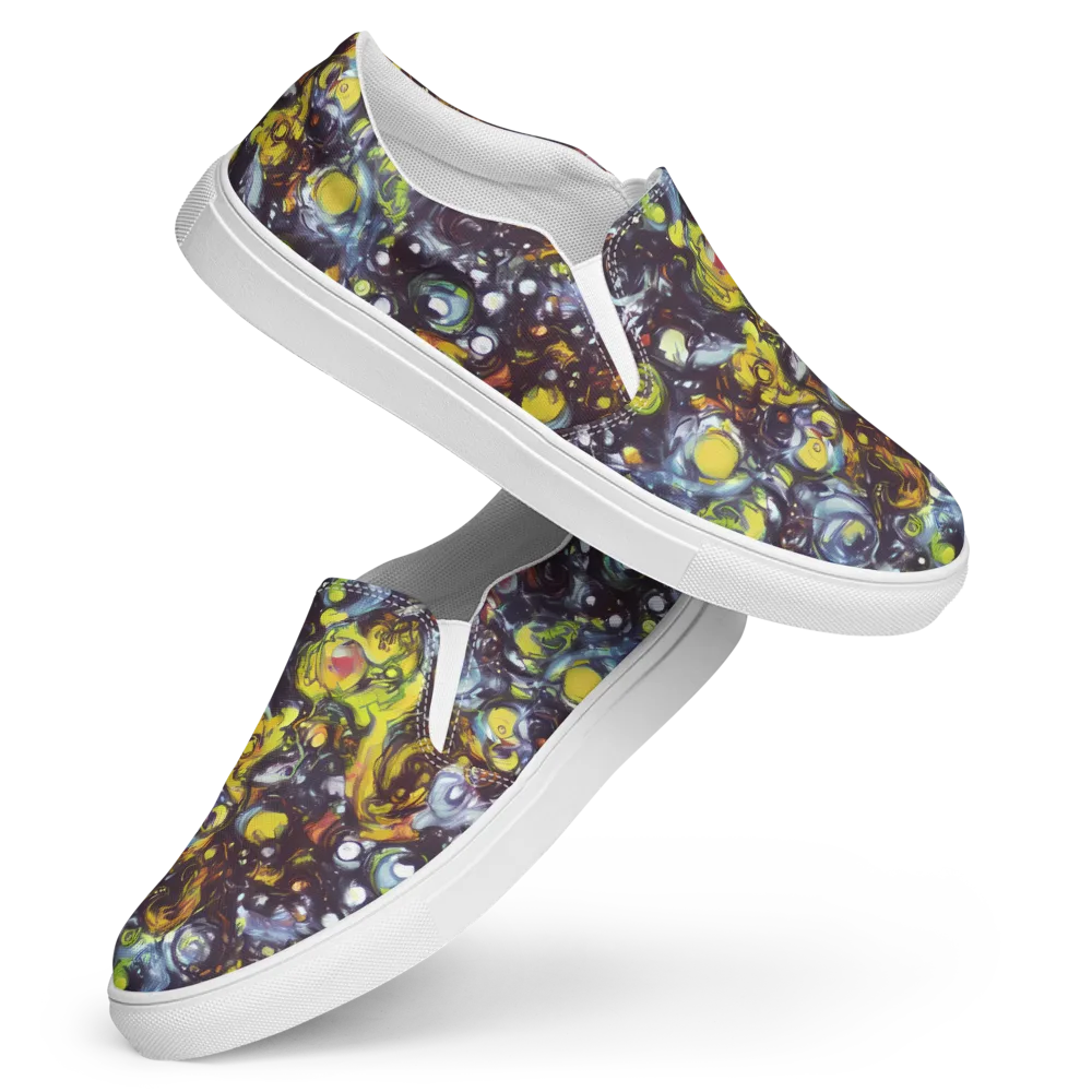 Dark Matter Dance on Women's Slip-On Canvas Shoes — Front