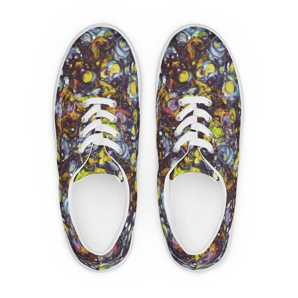 Dark Matter Dance on Men's Lace-Up Canvas Shoes — Front