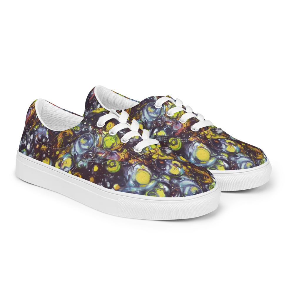 Dark Matter Dance on Men's Lace-Up Canvas Shoes — Right Front