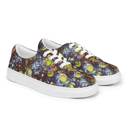 Dark Matter Dance on a Men's Lace-Up Canvas Shoes