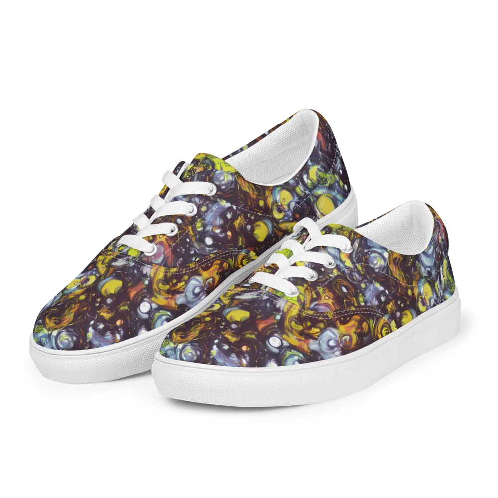 Dark Matter Dance on Men's Lace-Up Canvas Shoes — Left Front