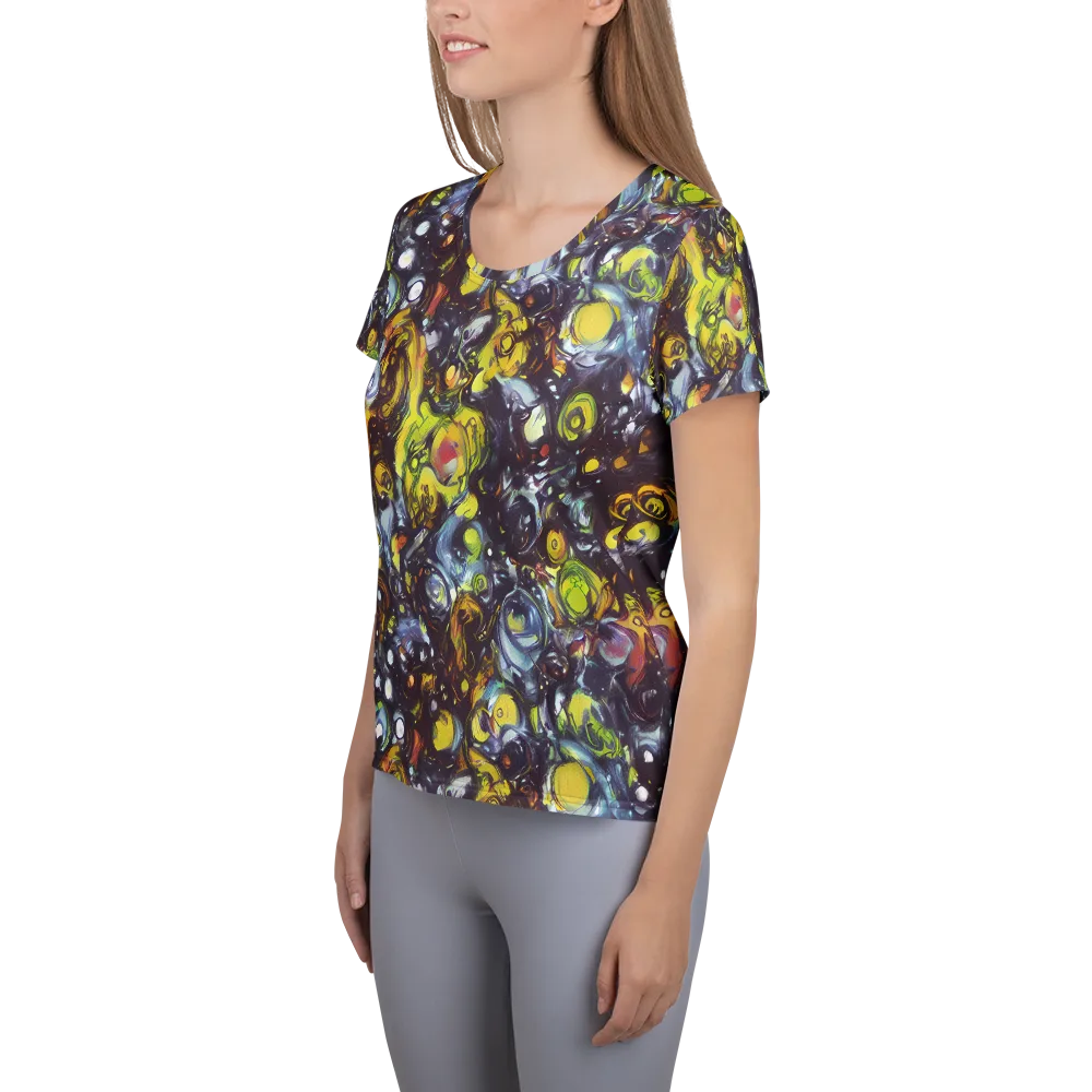 Dark Matter Dance on Women's Athletic T-Shirt — Left