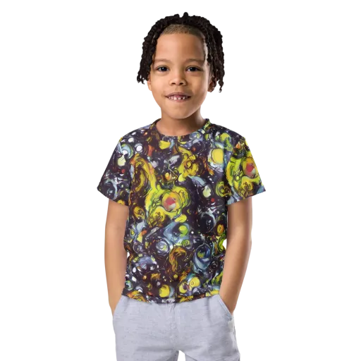 Dark Matter Dance on a Kids Crew Neck T-Shirt