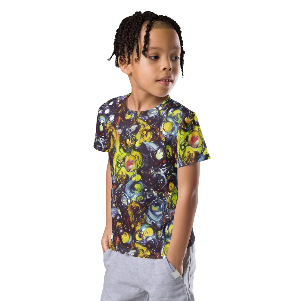 Dark Matter Dance on Kids Crew Neck T-Shirt — Left Front