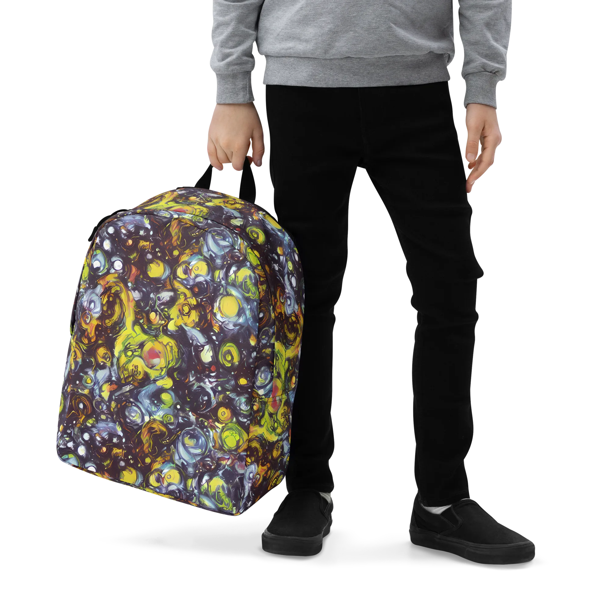 Dark Matter Dance on Minimalist Backpack — Zoomed-in