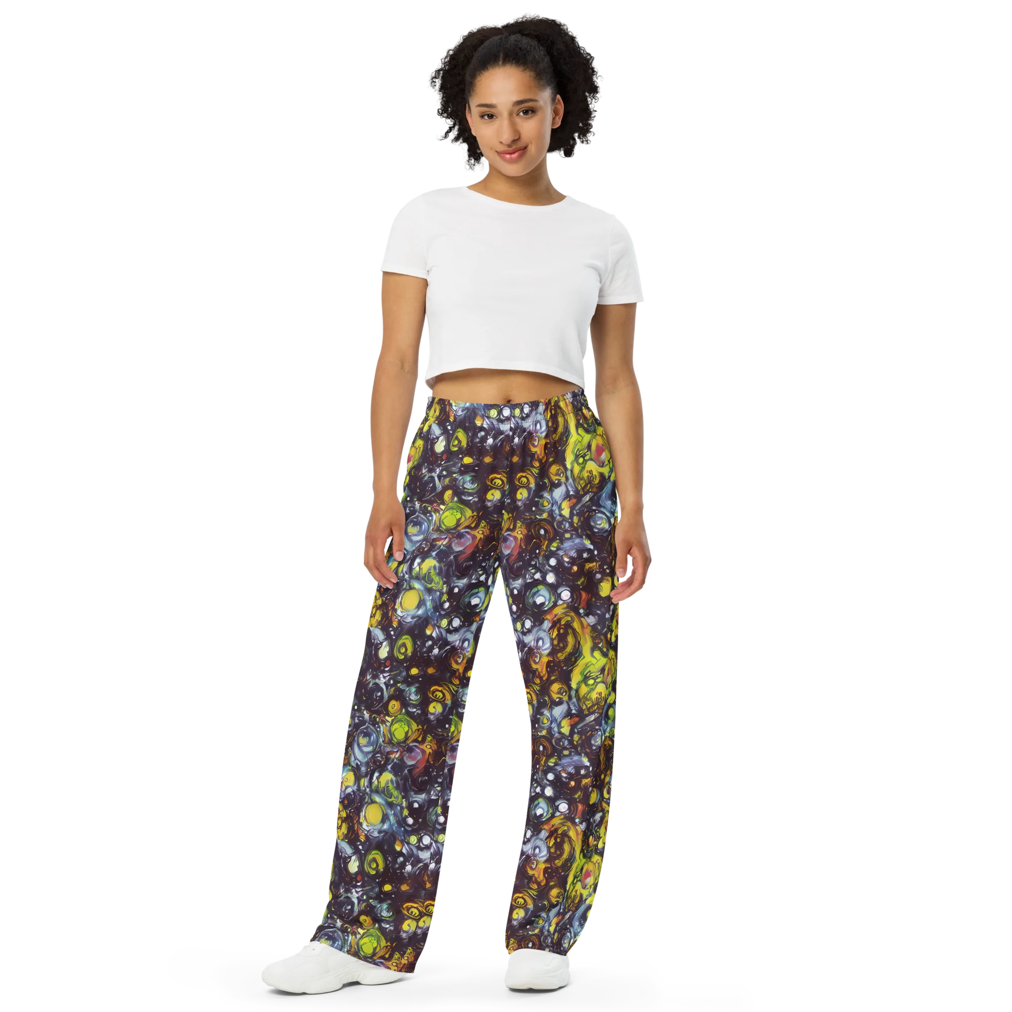 Dark Matter Dance on Wide-Leg Pants — Front