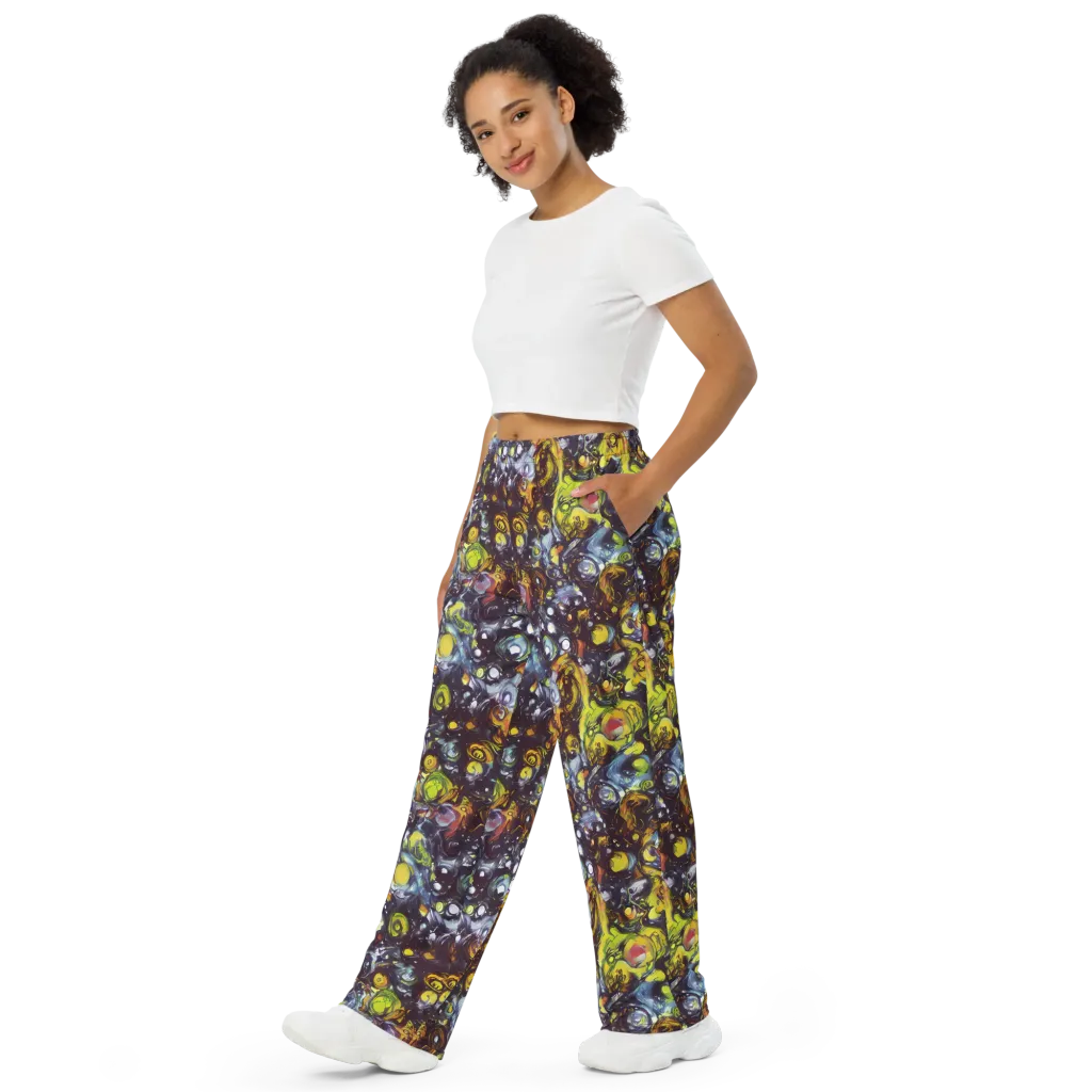 Dark Matter Dance on Wide-Leg Pants — Left Front