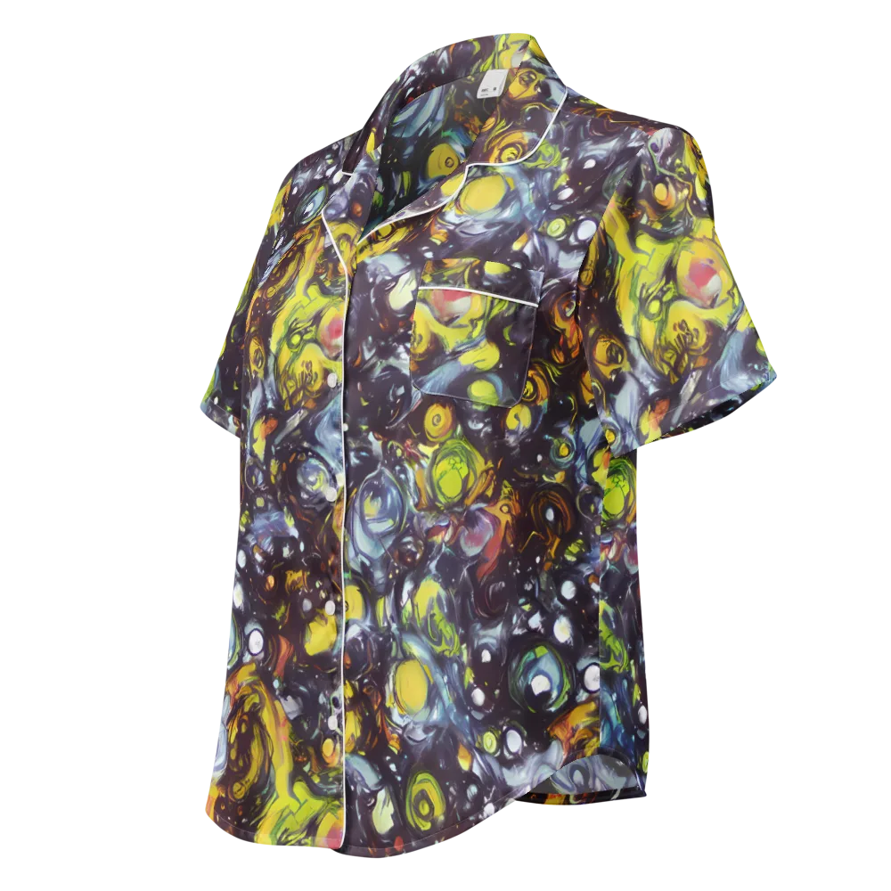 Dark Matter Dance on Women's Short Sleeve Pajama Top — Left Front