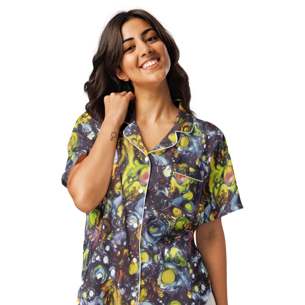 Dark Matter Dance on Women's Short Sleeve Pajama Top — Front