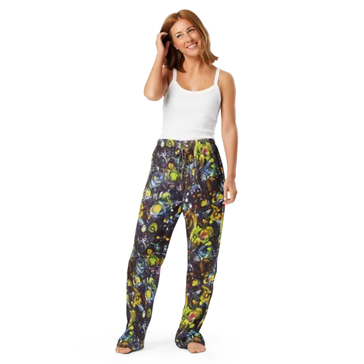 Dark Matter Dance on a Women's Pajama Pants