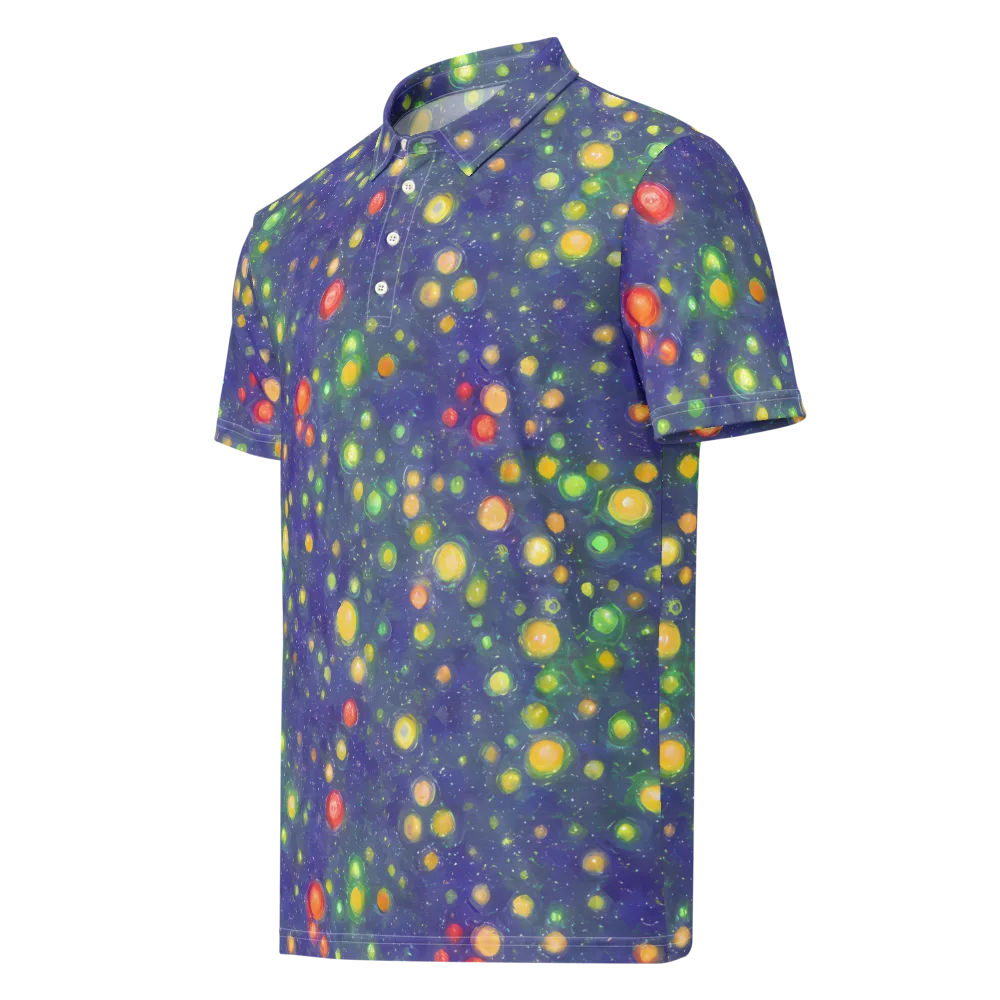 Luminous Nebula on Men's Slim Fit Polo Shirt — Left Front