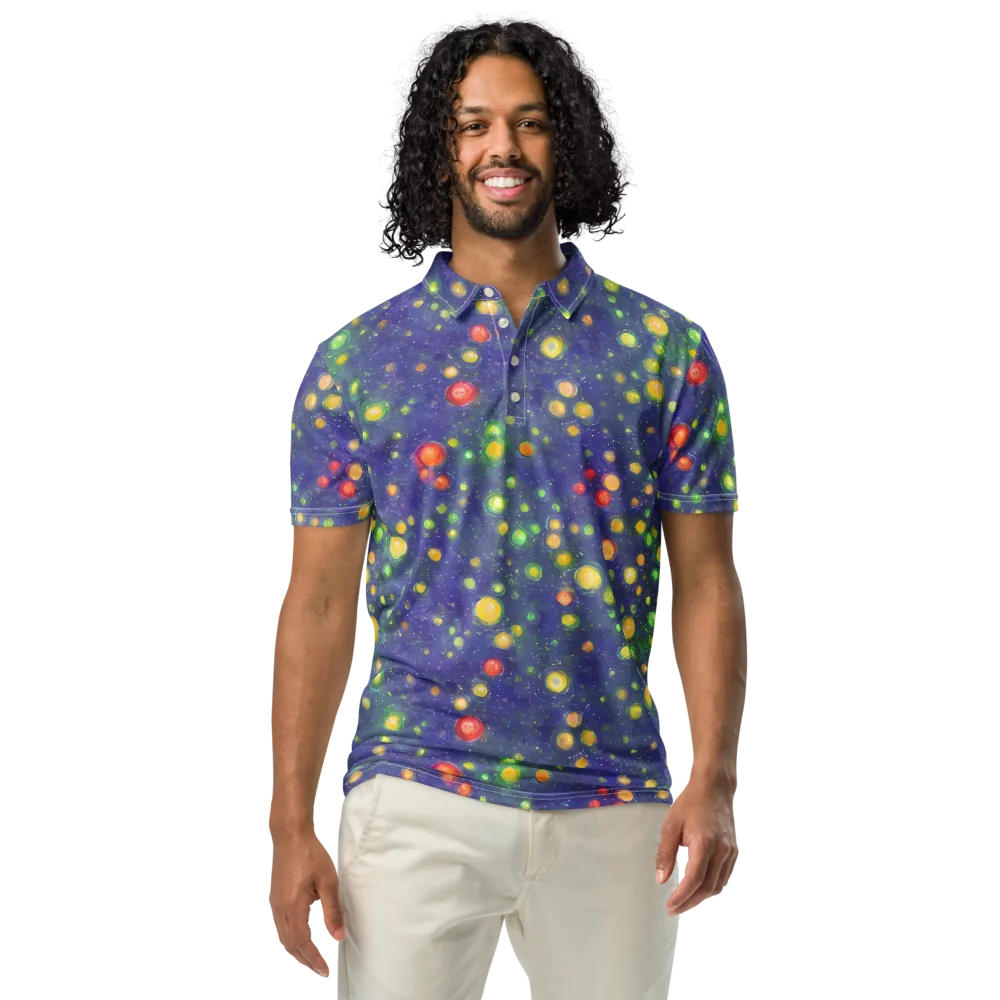 Luminous Nebula on Men's Slim Fit Polo Shirt — Front