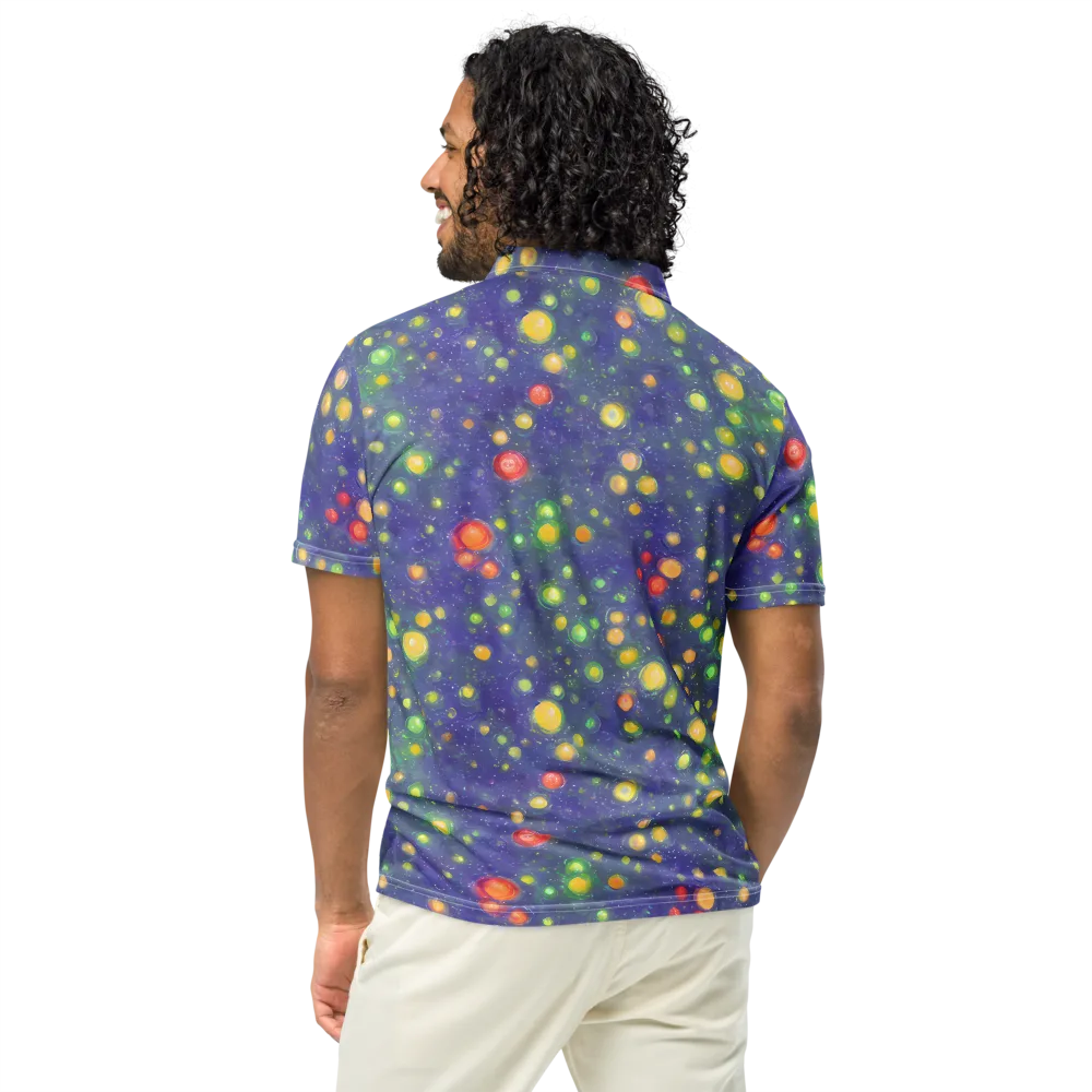 Luminous Nebula on Men's Slim Fit Polo Shirt — Back