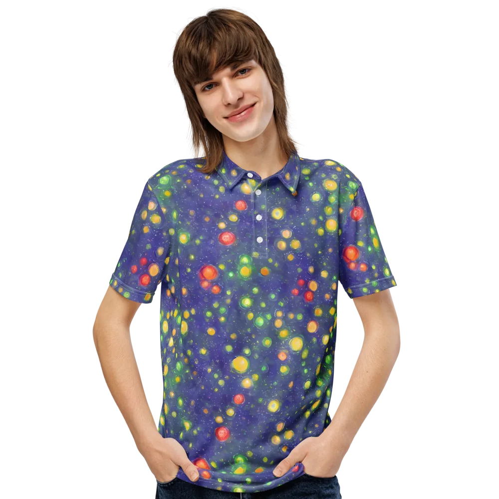 Luminous Nebula on Men's Slim Fit Polo Shirt — Front