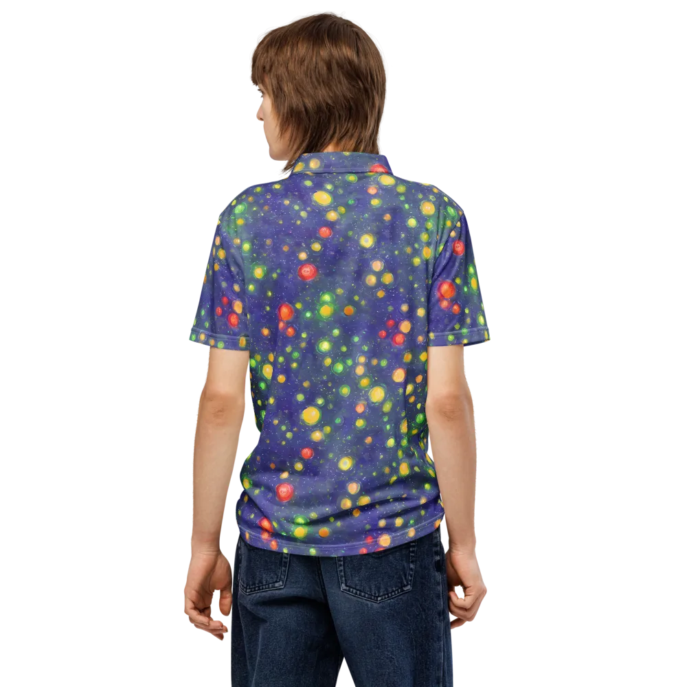 Luminous Nebula on Men's Slim Fit Polo Shirt — Back