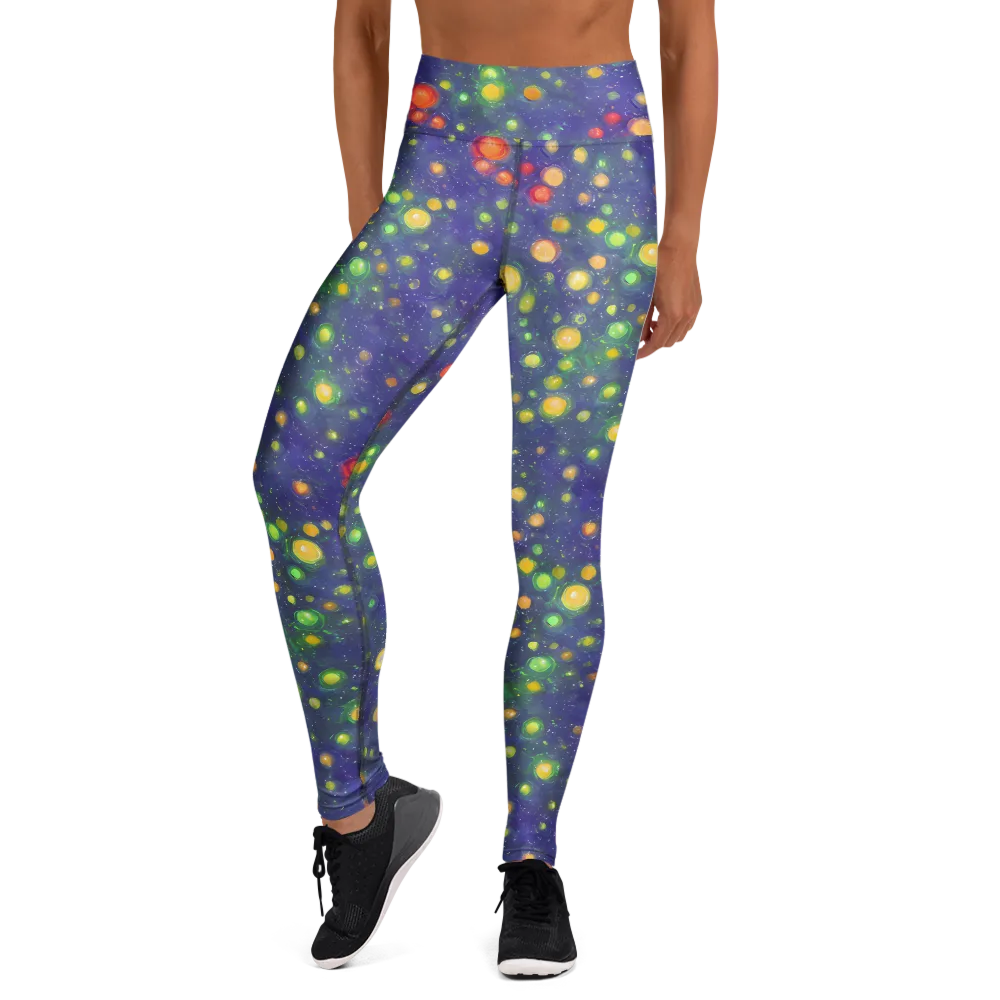 Luminous Nebula on Yoga Leggings — Front