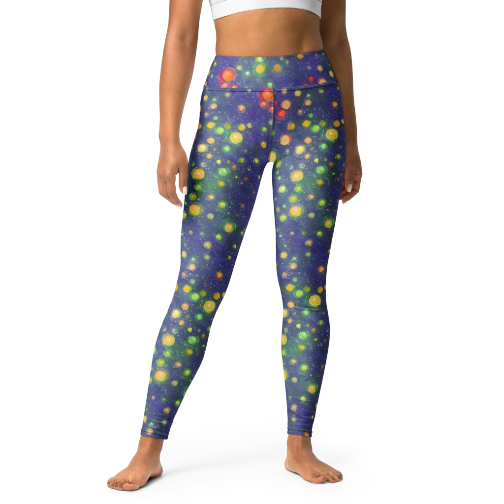 Luminous Nebula on Yoga Leggings — Front