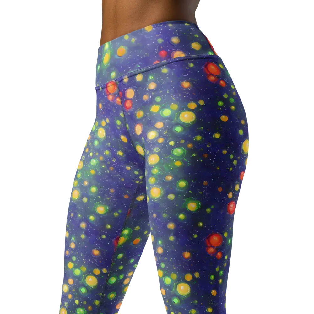 Luminous Nebula on Yoga Leggings — Left Front