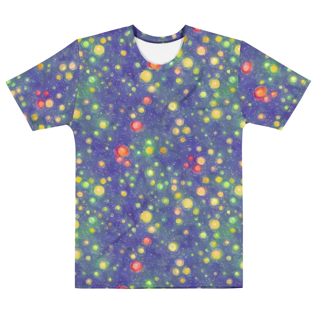 Luminous Nebula on Men's Cotton Crew Neck T-Shirt — Front