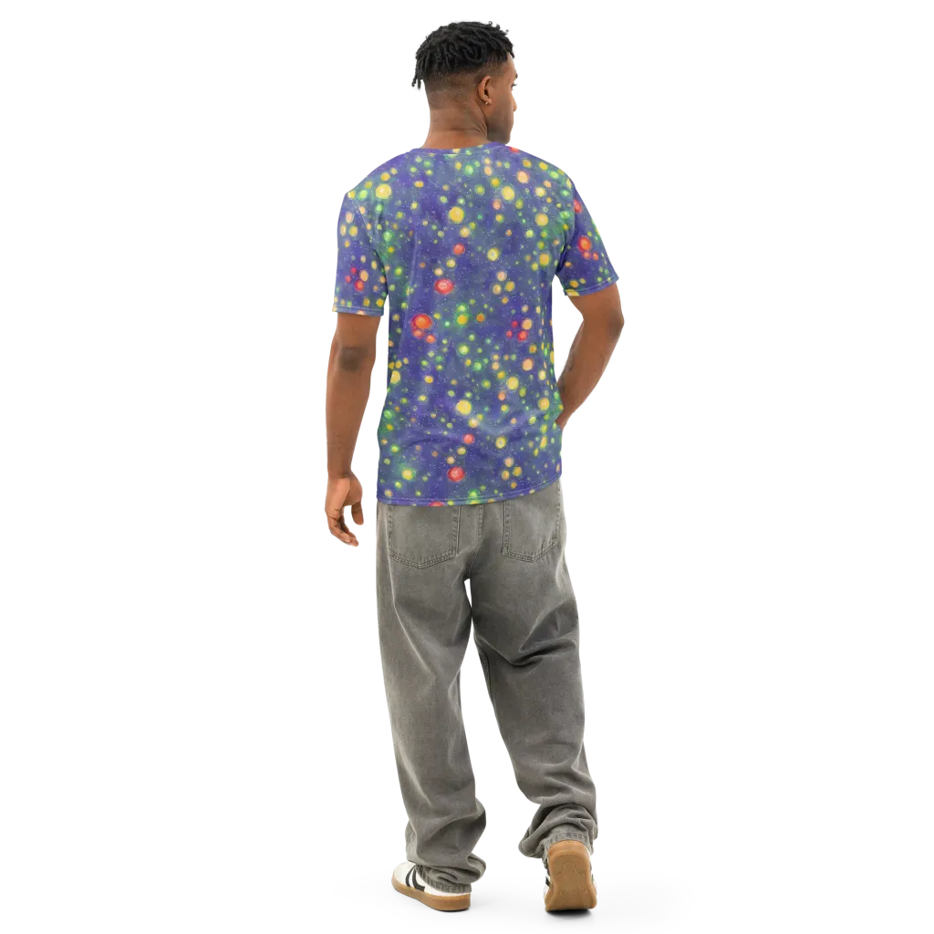 Luminous Nebula on Men's Cotton Crew Neck T-Shirt — Back