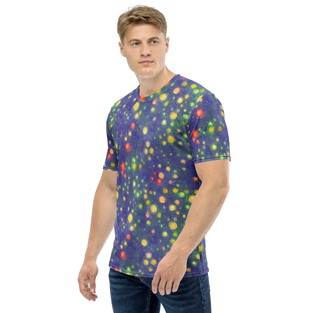 Luminous Nebula on Men's Crew Neck T-Shirt — Left