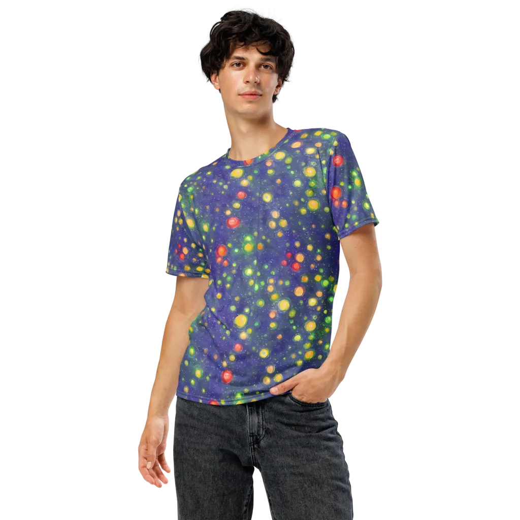 Luminous Nebula on Men's Crew Neck T-Shirt — Front